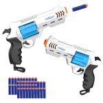 2 Pack Foam Dart Blaster Set for Kids with 40 Darts, 8 Dart Rotating Barrel, Kids Outdoor Games for Boys and Girls, Teens Ages 8+