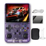 R36S Handheld Game Console 3.5-inch Retro Handheld Video Games Consoles Built-in Battery Portable Style Hand Held System Purple Transparent