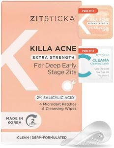 ZitSticka KILLA ACNE Extra Strength patches. 4 pack of fast-acting pimple patches for face and skin. Self-dissolving microdarts start working within 2 hours on deep, early-stage, unpoppable zits.