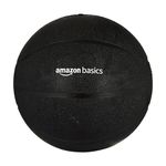 amazon basics Medicine Ball (2 kg | Black) | Exercise Ball for Upper & Lower Body Exercises | Textured Finish for Strong Grip