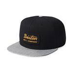 Brixton Men's Jolt Medium Profile Snapback Hat Baseball Cap, Black/Heather Grey, One Size