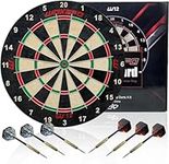 Professional Regulation Dartboard Set: High-Grade Compressed Sisal Dartboards with Print Numbers and Staple-Free Bullseye, Dart Board Set Suitable for Adults Family in Room/Bar/Garage (W10)