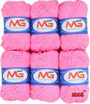 M.G Enterprises Pink Wool Ball Hand Knitting Art Craft Soft Fingering Crochet Hook Yarn, Needle Knitting Thread Dyed - Pack of 8