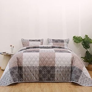 HOMBYS Oversized King Bedspread Lightweight & Soft Oversized King Quilt Set, Patchwork Floral Coverlet with Shams for All Seasons