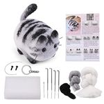 Needle Felting Starter Kit, Animals Needle Felting Set, DIY Wool Felt Materials Set with Felting Tool and Instruction for Needle Felting Craft Project and DIY Handmade