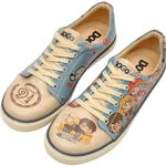 DOGO Vegan Leather Sneakers for Women - Handmade and Unique Fashion Sneakers for Women, Imaginary School Harry Potter Design, Size 8