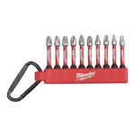 Milwaukee - Shockwave Impact Duty Screwdriver Bit Carabiner Set 10 Piece, Variety Pack