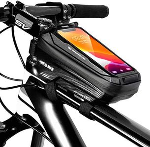 WILD MAN Rainproof Touch Screen Front Frame Bike Bag Top Tube for Mountain Road Bike MTB Cycling(X2,Black)