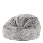 icon Kids Faux Fur Bean Bag Chair, Arctic Wolf Grey, Large Bean Bag Chairs for Kids, Fluffy Bean Bags, Kids Bean Bags for Girls and Boys, Nursery Decor Bedroom Accessories