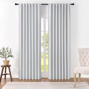 Joydeco Cortinas 2 Piezas Opacas Blackout Antiruido Dormitorio Salon Modernas Cortina Separador de Ambientes Acustica Cocina Blanco 2 X 240 X 135