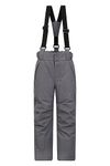 Mountain Warehouse Falcon Extreme Kids Ski Pants – Taped Seams, Waterproof Childrens Trousers, Snow Gaiters, Security Pockets – Ideal For Sports, Snowboarding Dark Grey 5-6 Years
