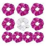 Lady&Home Bachelorette Party Hair Scrunchies, 10 Pack Bridemaids Hair Ties for Wedding Favor(Neon Pink)