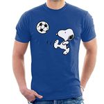 All+Every Peanuts Football Snoopy The Striker Men's T-Shirt Royal Blue