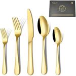 SHEUMNT Gold Silverware Set, Satin 