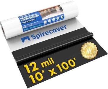 Spirecover Crawl Space Vapor Barrier, 12 Mil Vapor Barrier, 10'x100', Plastic Drop Cloth Covering for Crawlspace Encapsulation, Thick Plastic Sheeting, Black and White Panda Film