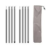 Aserell Tent Tarp Poles Set of 2, Universal 200CM Telescopic Adjustable Aluminium Camping Awning Poles Tent Accessories for Headroom Canopy Porch Sun Shade Sail