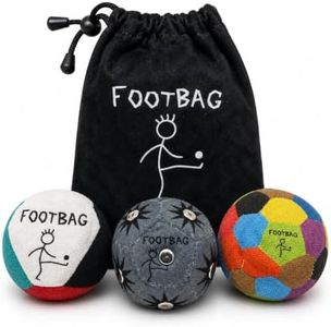 Capyland 3 Pack Footbag Set, 2.7oz Synthetic Suede Adult-Sized Foot Bags