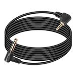 SinLoon 6.35mm to 3.5mm TS Cable 1/4" Mono Male to 1/8" TS Mono Male 90 Degree Right Angle Plug Adapter Audio Cable Compatible for Laptop,Home Theater Devices, and Amplifiers