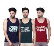 TEEX Designer Men Vest Versatile Cotton Sando/Baniyan/Ganji For Boys - Perfect For Gym Workouts, Vacations, And Beaches (In, Alpha, 2Xl, Regular, Bottle Green, Maroon, Navy Blue)