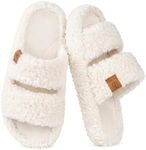 EverFoams Womens Fuzzy Open-toe Sli
