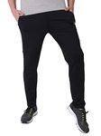 FITINC Premium Black Track Pant for Men | Anti Microbial | Superdry | Breathable | Stretchable | 2 YKK Zipper Pockets