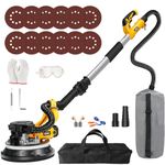 ZHJAN Drywall Sander(880W),Double-Deck LED Lights Sander, 5 Variable Speed, 1000-2100RPM Electric Drywall Sander with 12 Pcs Sanding Discs, Dust Absorption Bag