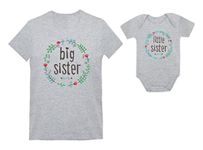 Big Sisters and Little Sisters Sibling Set Girls Shirts Gift for Daughtera Set Toddler/Kids Girls' Fitted T-Shirt Gray 3T / Baby Bodysuit Gray 6M