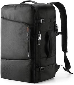 Inateck Antifurto 42L Zaino da Viaggio Cabina, Bagaglio a mano per laptop 17 Pollici, con serratura a combinazione e parapioggia, per Uomo e Donna, resistente agli spruzzi, Nero