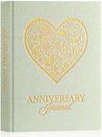 Lanpn Wedding Anniversary Journal Book, Linen Dating 1st to 70th Couple Memory Book Wedding Scrapbook, 190 Pages Love Stories Notebook Newlywed Marriage Anniversary Bridal Shower Gift, Sage Green