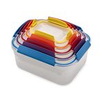 Joseph Joseph Nest Lock Plastic Food Storage Container Set with Lockable Airtight Leakproof Lids, 10-Piece, Multi-Color