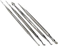 HTS 156C1 4 Pc Stainless Steel Spearhead Carver Wax & Clay Sculpting Tool Set