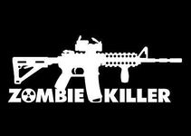 Zombie Killer Decal Vinyl Sticker|Cars Trucks Vans Walls Laptop| White|7.5 x 2.9 in|DUC789