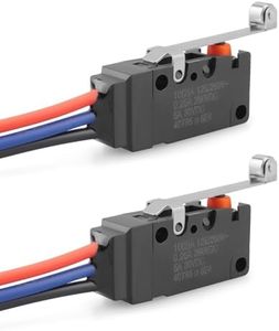 Waterproof Micro Limit Switch with Track Roller Bar for Indoor and Outdoor Applications, SPDT 3 PIN 10A 125 250V Micorswitch 2 Pcs