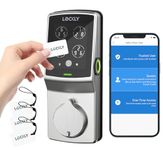 Lockly Secure Plus, RFID Card Smart Lock, Keyless Entry Door Lock, Smart Locks for Front Door, PIN Genie® Keypad, 3D Biometric Fingerprint Sensor, Auto Lock Smart Door Lock (Satin Nickel)