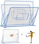 8x6FT Dual-mode Soccer Goal & Rebounder Net,Premium Durability for Intense Shooting Training,Quick-Switch Angle Soccer Training for Control,Passing Practice,Easy Setup Soccer Gifts for Kids Teen Adult