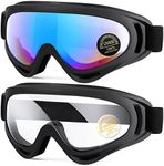 MAMBAOUT 2-Pack Snow Ski Goggles, Snowboard Goggles for Men, Women, Youth, Kids, Boys or Girls