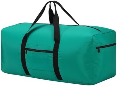 iFARADAY Foldable Duffle Bag for Travel - 75L Large Spare Travel Duffel Bag Lightweight with Trolley Sleeve - Green