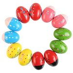 12Pcs Wooden Egg Shakers Hand Musical Maracas Percussion Instruments