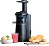 Panasonic Slow Juicer MJ-L501KXE, elektrischer Obst- und Gemüse-Entsafter, 150 W, Edelstahl und Kunststoff, schlankes und kompaktes Design, Aufsatz für gefrorene Zutaten, Schwarz