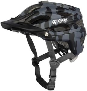 Bosoar Mountain Bike Helmet,Adult Cycling Helmet with Camera Mount and Detachable Visor for Men Women Youth,Suggested Fit 55-61 Cm