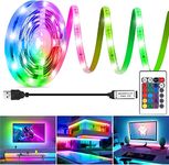 HOUHUI LED Strip Lights 2m, RGB LED Light Strip for 40-60in TV LED Backlight,Color Changing Strip Lights Waterproof IP65 with Remote, USB LED Light for Bedroom TV PC Monitor Mirror Cabinet Desk