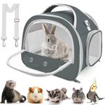 Small Animal Bag,ERKOON Small Pet Carrier Guinea Pig/Rabbit/Bird/Pet/Chinchillas Travel Carriers Bag,Portable Pets Transport Bags With Shoulder Strap & Removable Mat, Comfort Airline Approved