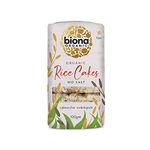 Biona Organic Unsalted Rice Cakes, 100g - 100% Organic Wholegrain Brown Rice - Source of Fibre, Naturally Gluten Free - Vegan Snacks and Treats (Pack of 12)