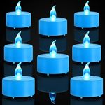 Tea Light, 50 Pack Flameless LED Tea Lights Candles Flickering red 200+ Hours Battery-Powered Tealight Candle. Ideal for Party, Wedding, Birthday, Gifts and Home Decoration (Blue)