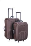 Ryan Trolley Bag for Travel Set of 2 | 20 inch Cabin and 24 inch Check-in Polyester Soft Sided with Trolley 3 Wheels | (24 Inch & 20 Inch, Brown, 2)