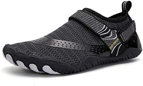 Water Shoes Non-Slip Barefoot Aqua Socks Shoes for Swimming Diving Kayaking Yoga(021black,8.5 US)