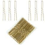 Bun Pins,U Shaped Hair Pins Hair Pins,50 PCS Bobby Pins Hair Clips Hair Styling Pins for Women Girls (Blonde-U)