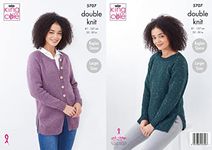 King Cole 5707 Knitting Pattern Womens Cardigan and Sweater in Big Value Tweed DK, Multi, 32'' - 50''