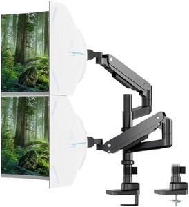 PUTORSEN 17-49 inch Premium Aluminum Heavy Duty Dual Monitor Arm for Ultrawide Screens up to 44lbs, Vertical Stacked Dual Monitor Desk Mount, Full Motion Dual Vertical Monitor Mount, VESA 75/100,Black