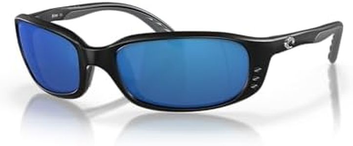 Costa Del Mar Men's Brine Sunglasses, Matte Black/Grey Blue Mirrored Polarized-580p, 59 mm